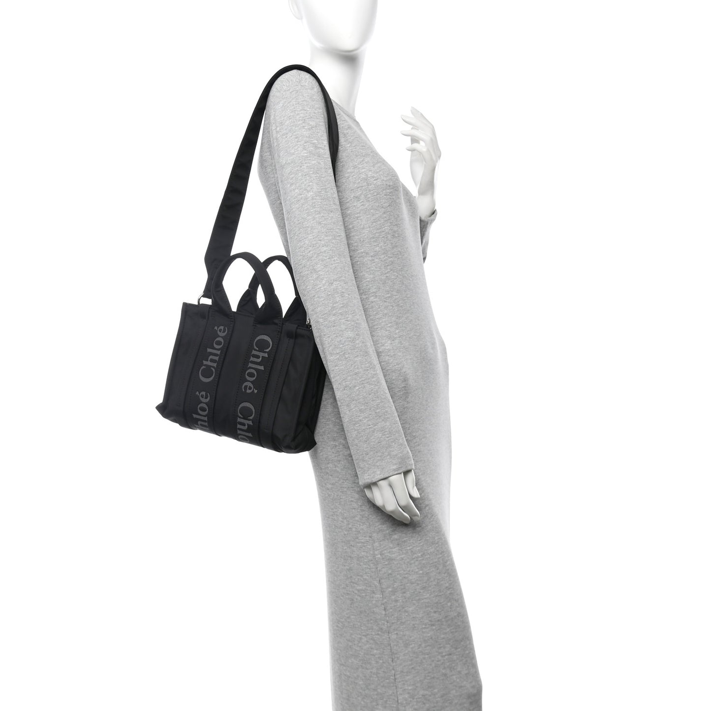 Nylon Small Woody Tote Black
