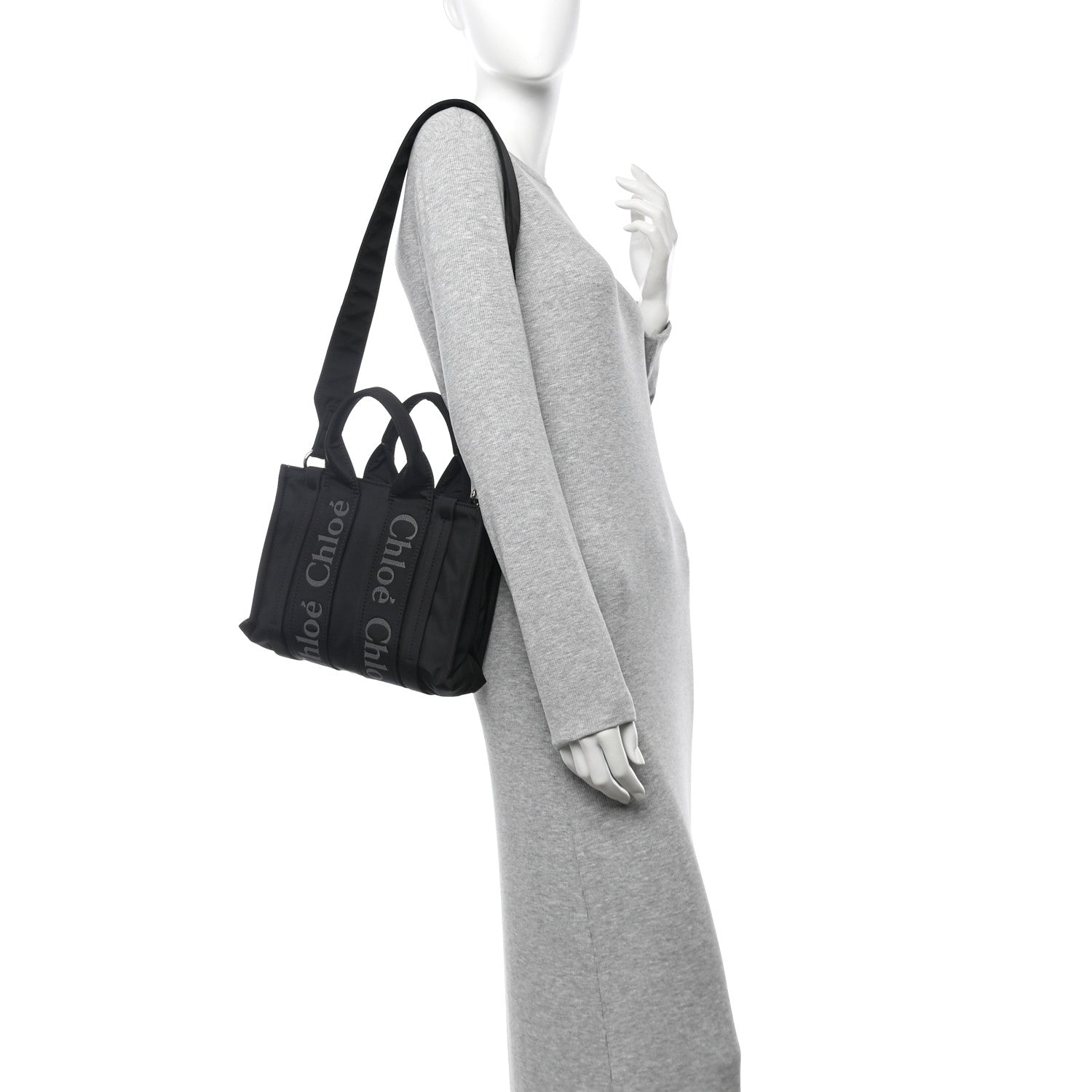 Chloe Nylon Small Woody Tote Black 2 of 12