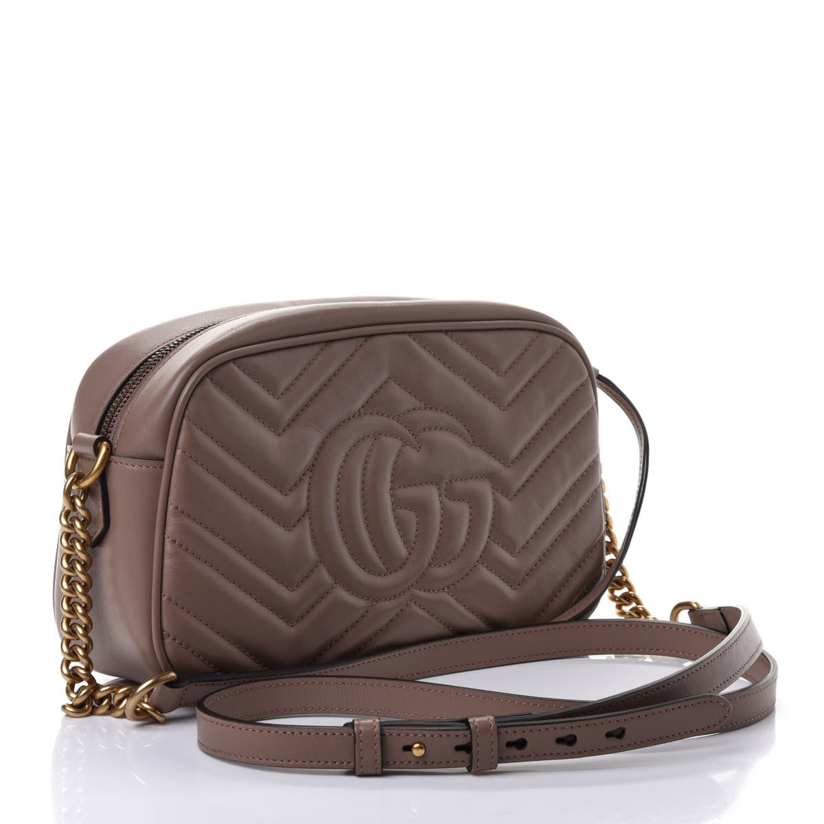 Gucci Calfskin Matelasse Small GG Marmont Chain Shoulder Bag Porcelain Rose 2 of 4