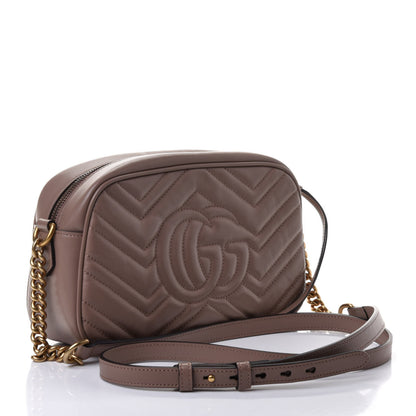 Gucci Calfskin Matelasse Small GG Marmont Chain Shoulder Bag Porcelain Rose 2 of 4