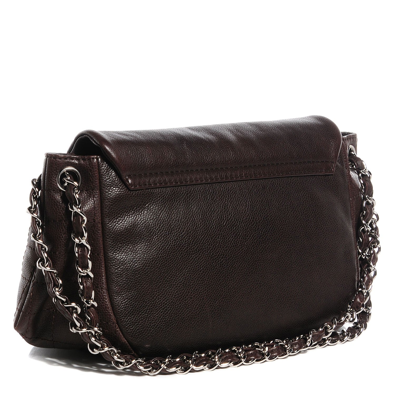 Chanel Caviar Half Moon Large Flap Dark Brown 3 of 7