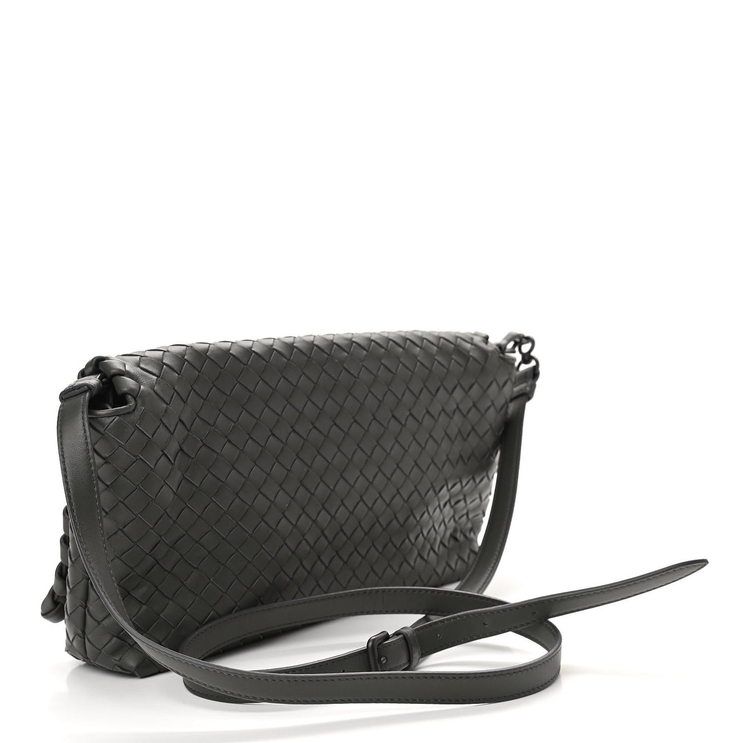 Nappa Intrecciato Dahlia Clutch Crossbody Light Grey