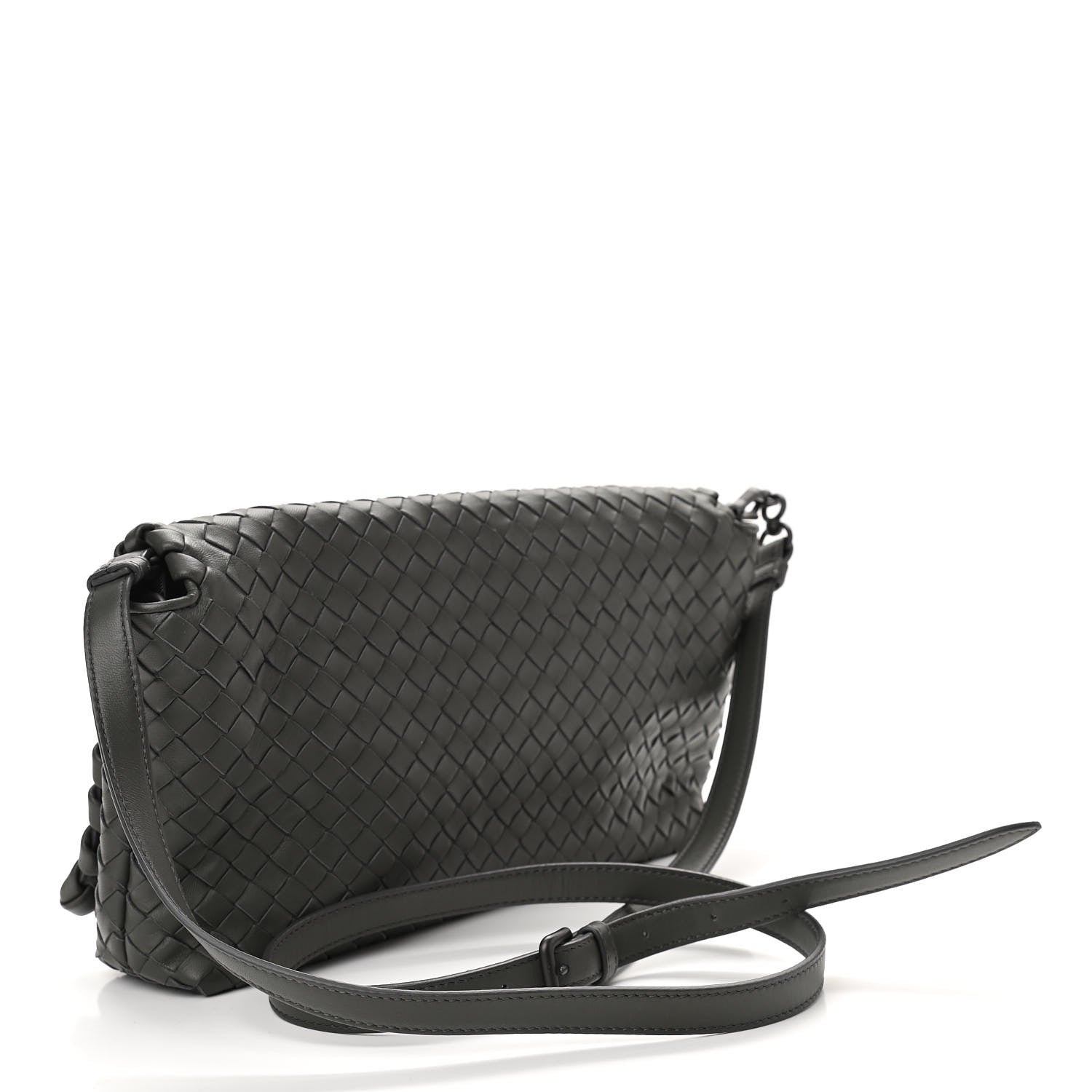 Bottega Veneta Nappa Intrecciato Dahlia Clutch Crossbody Light Grey 3 of 9