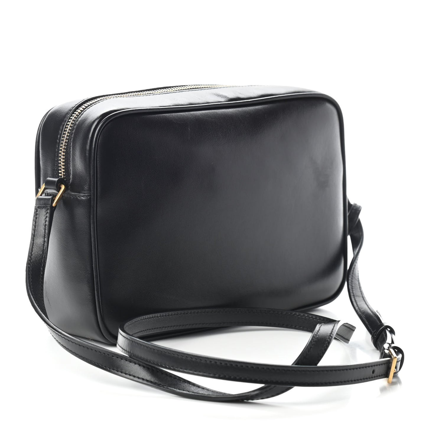 Calfskin Leopard Print Monogram Lou Camera Bag Black