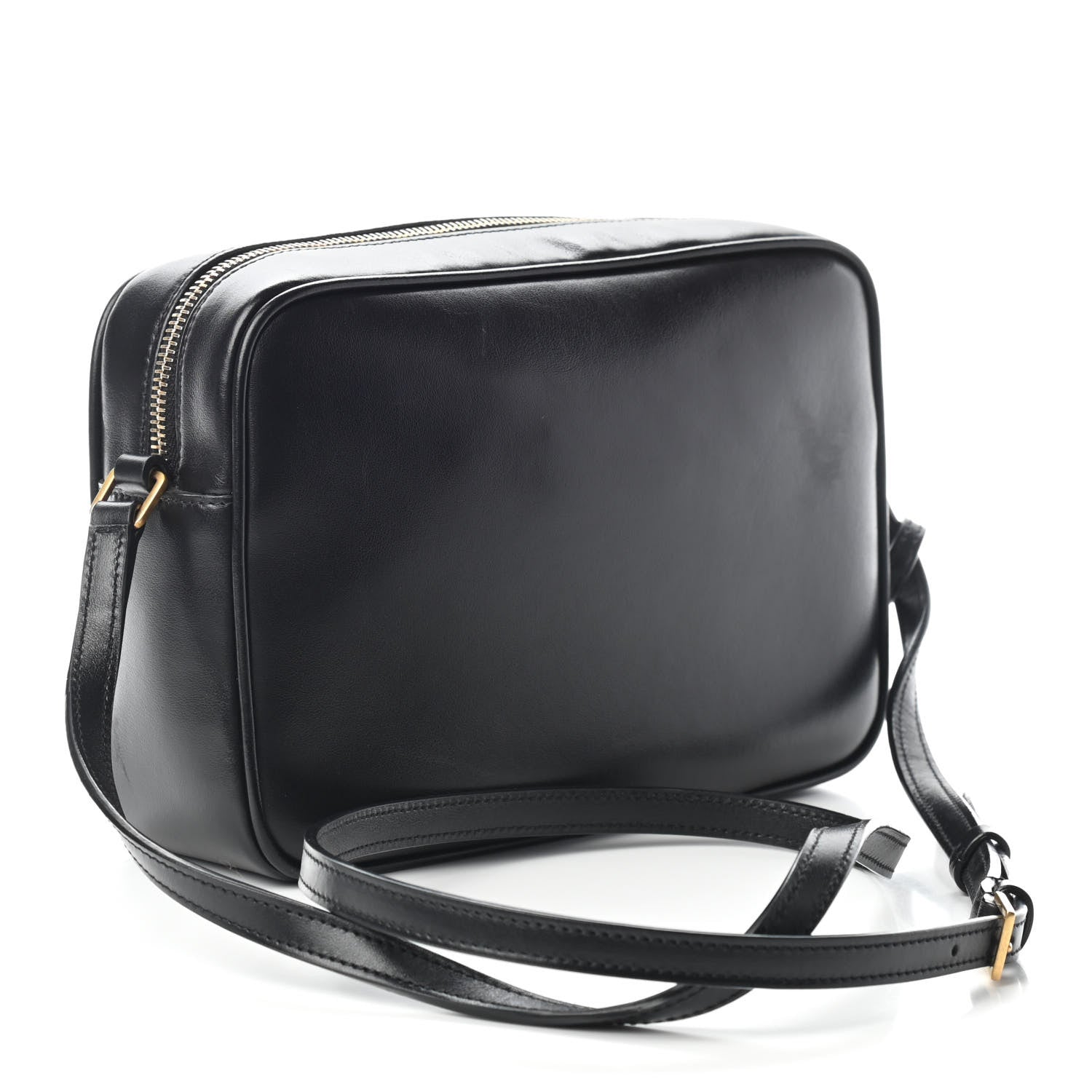 Saint Laurent Calfskin Leopard Print Monogram Lou Camera Bag Black 3 of 8