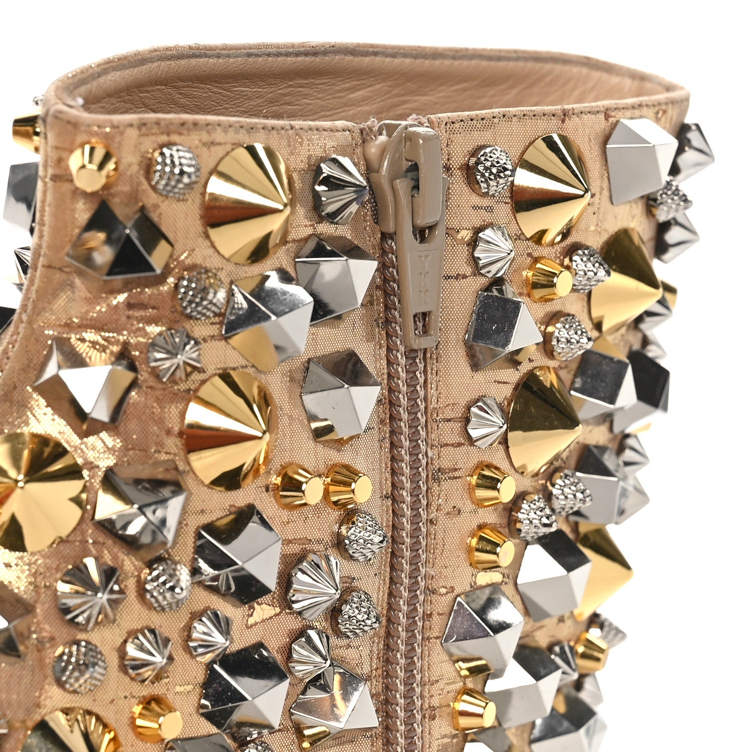 Christian Louboutin Liege Pepite Specchio So Full Kate 100 Ankle Boots 37 Gold Multicolor 10 of 10