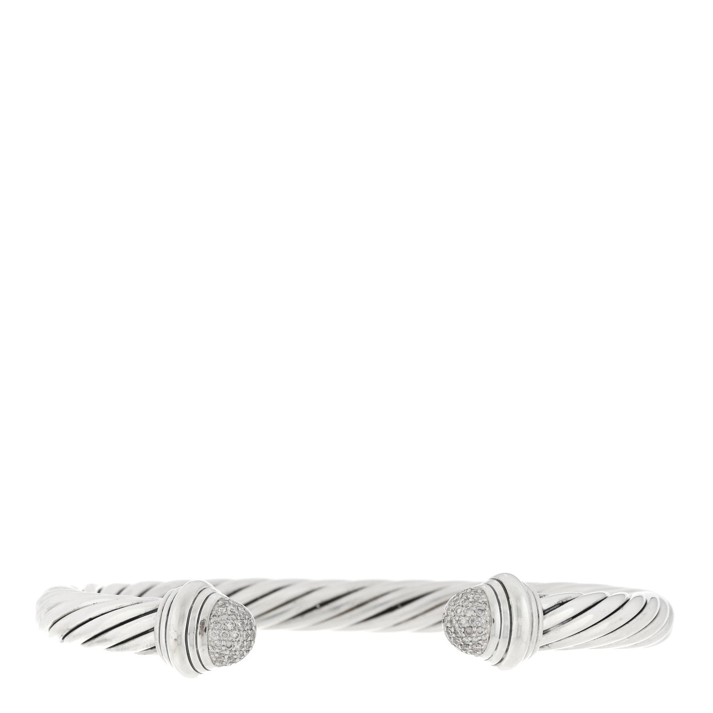 Sterling Silver Diamond 7mm Cable Classics Bracelet