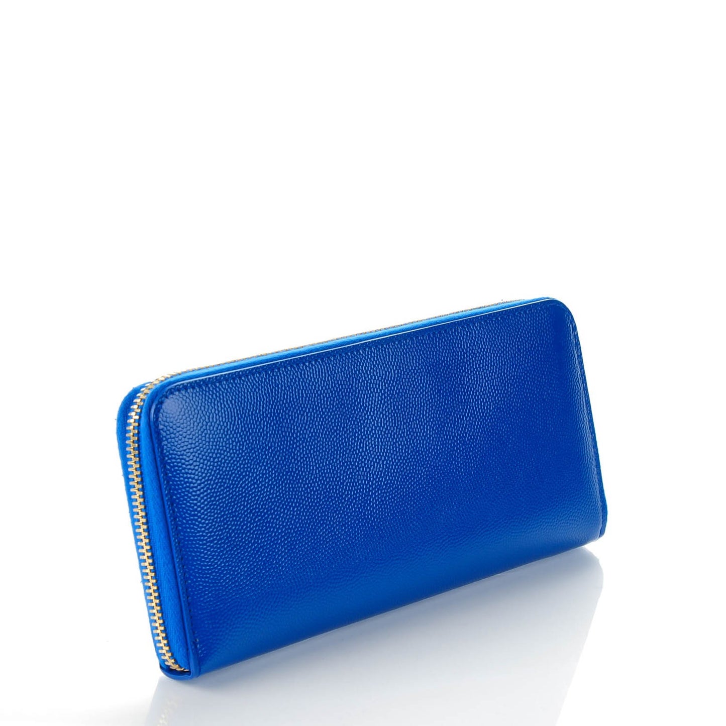 Patent Grain De Poudre Classic Letters Zip Around Wallet Royal Blue