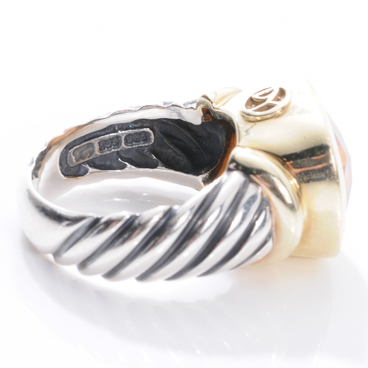Sterling Silver and 14k Citrine Ring 7