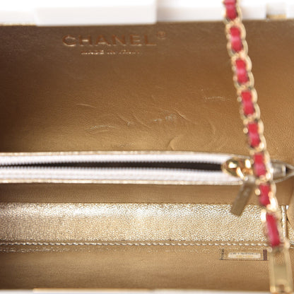Chanel Plexiglass Boy Brick Havana by Night Clutch White Red 8 of 8