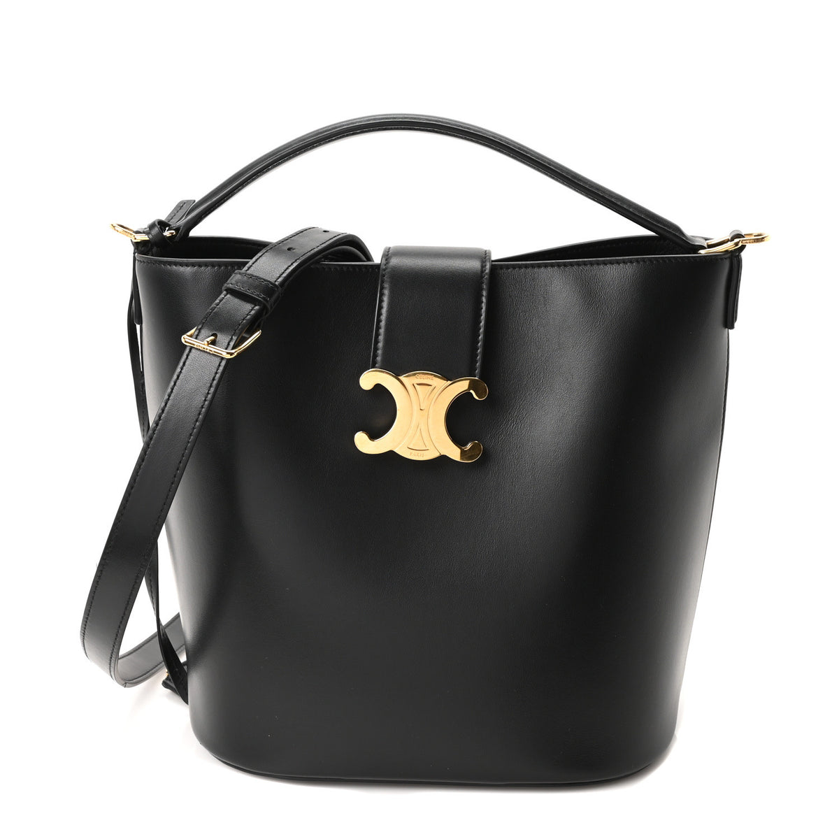 Celine Smooth Calfskin Triomphe Medium Louise Bag Black 1 of 11