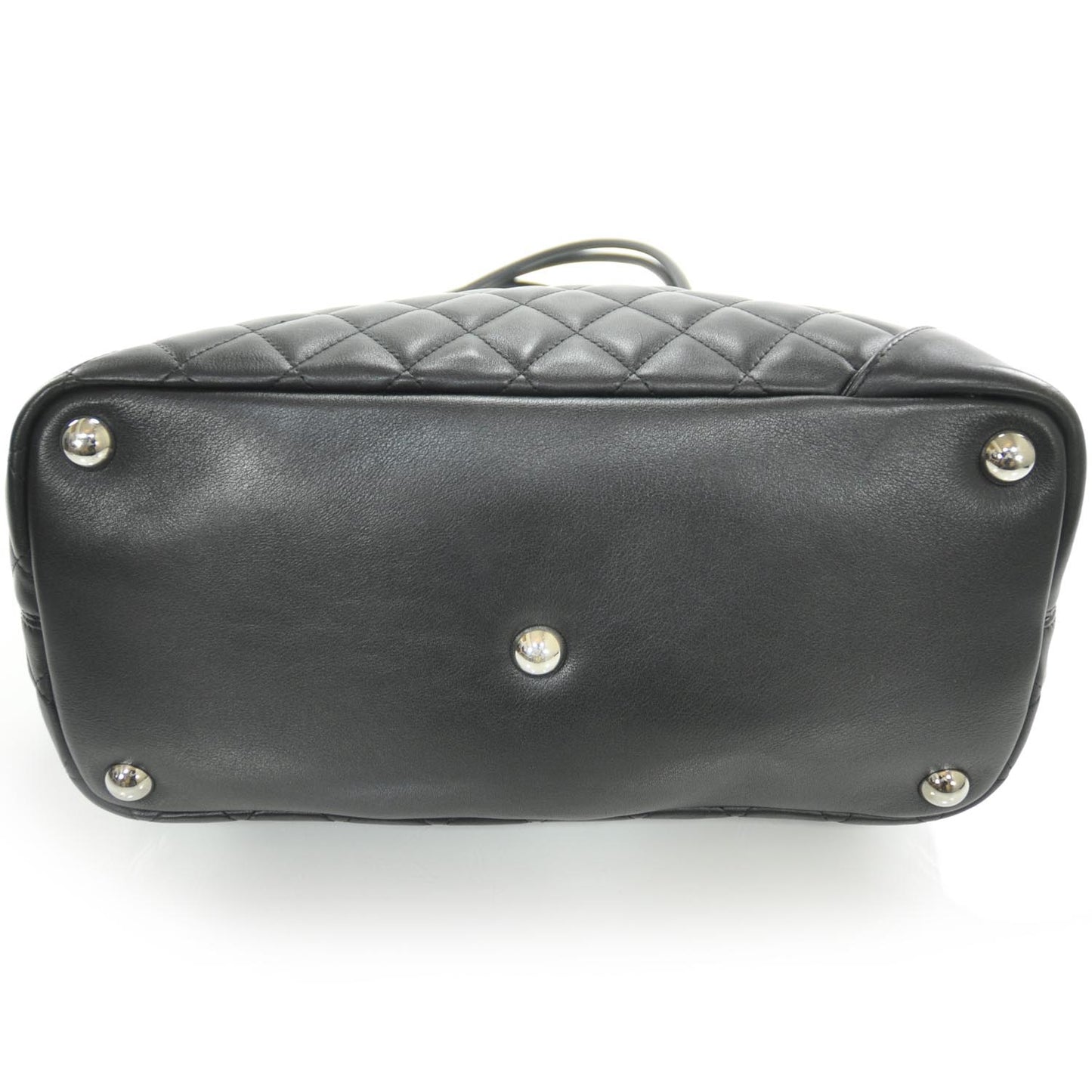 Calfskin Quilted Large Cambon Tote Black