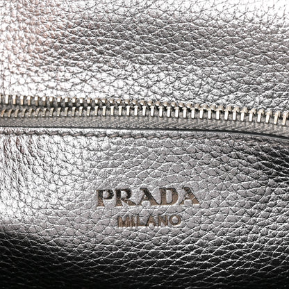 Prada Metallic Vitello Daino Flap Crossbody Cromo 6 of 10