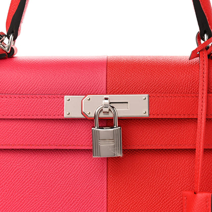 Hermes Epsom Casaque Kelly Sellier 28 Rouge Coeur Rose Extreme Bleu Zanzibar 8 of 12