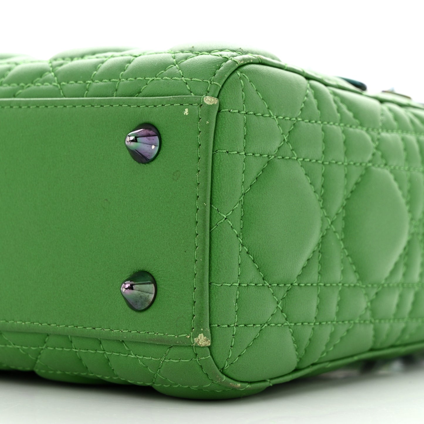 Lambskin Cannage Small Lady Dior Bright Green