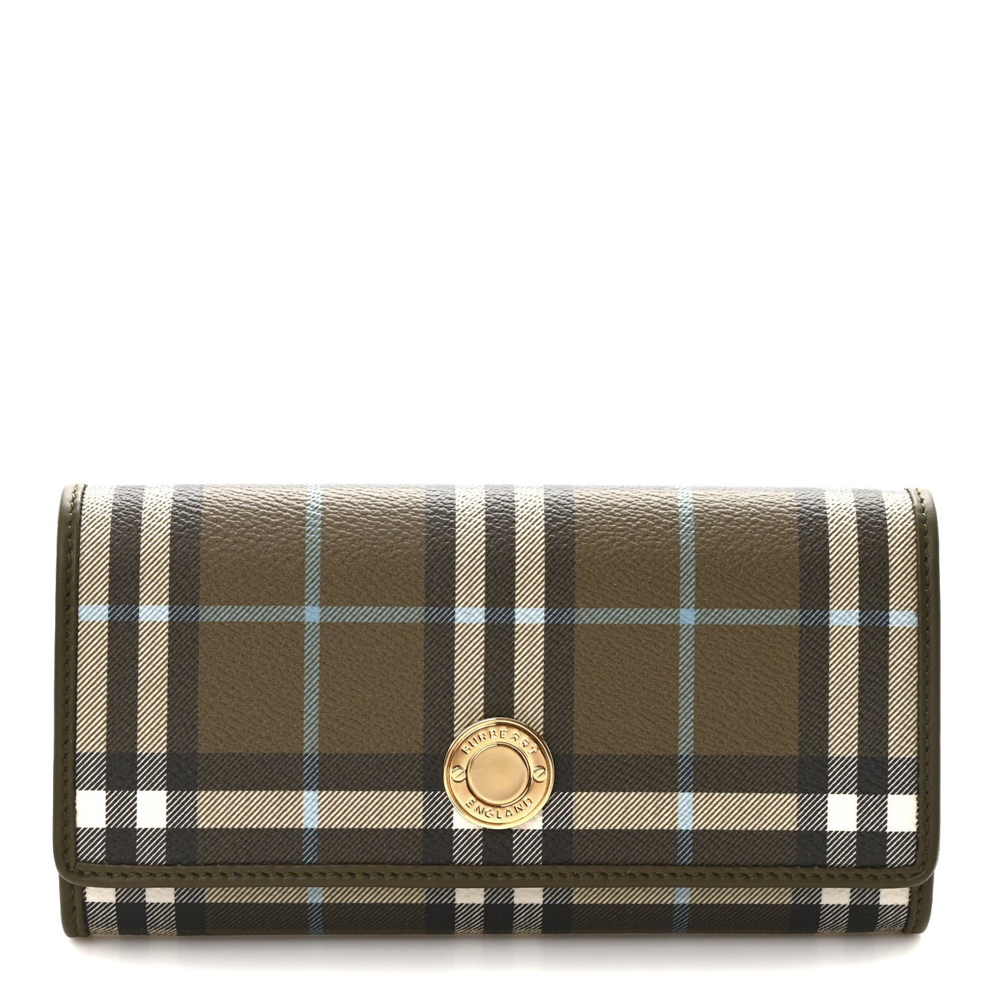 Halton Vintage Check Continental Wallet Olive Green