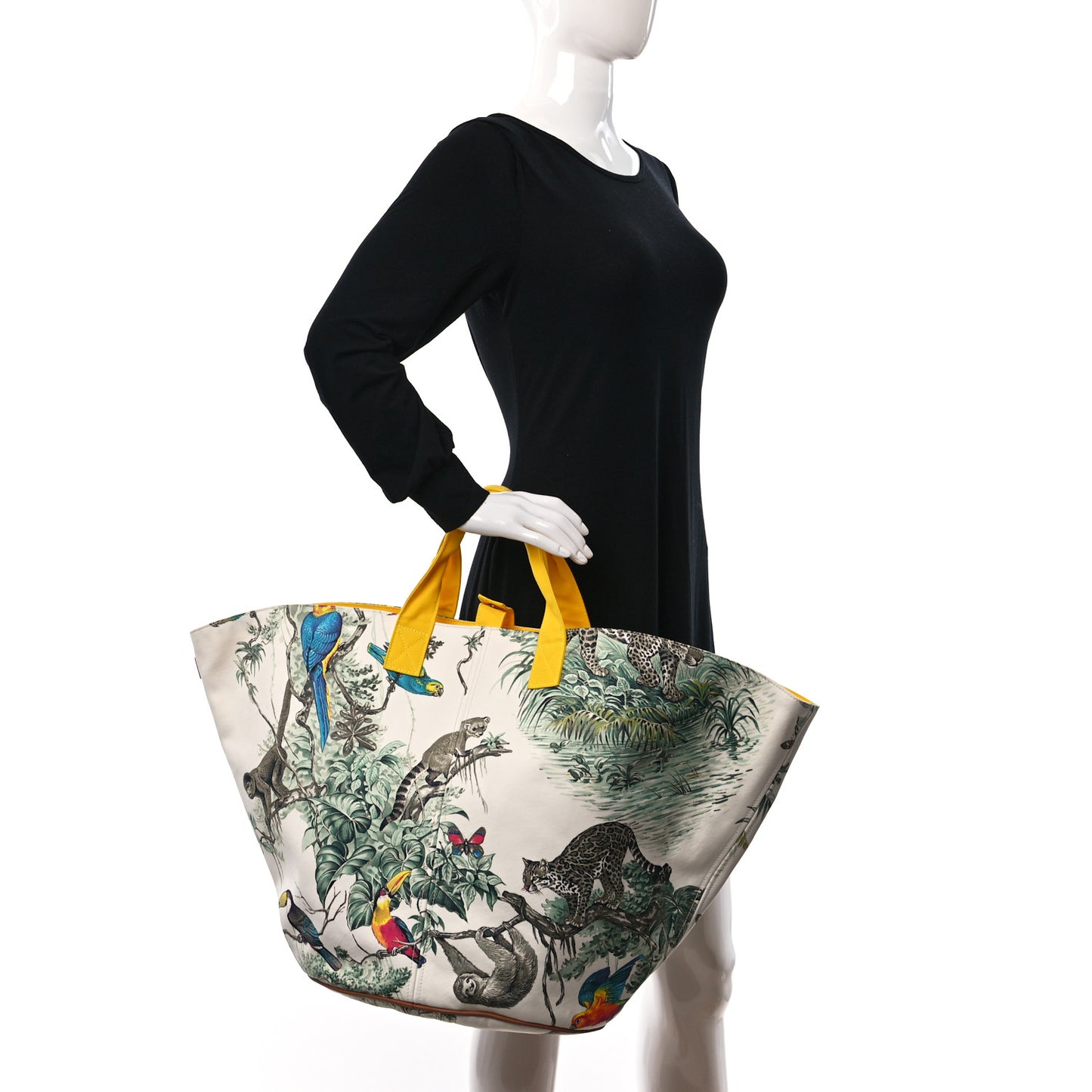 Raw Cotton Canvas Equateur Large Beach Tote