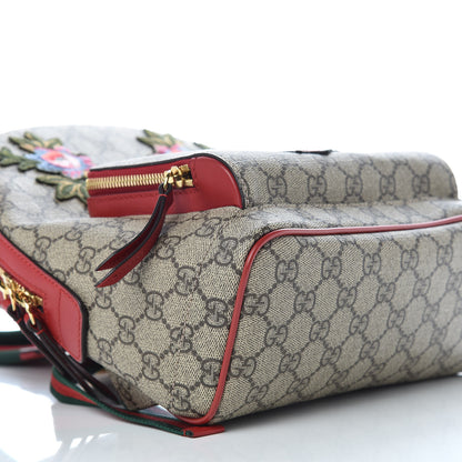 Gucci GG Supreme Monogram Web Kingsnake Heart Embroidered Small Day Backpack Red 5 of 10
