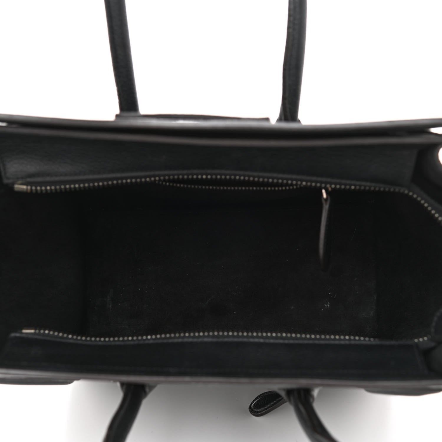 Celine Drummed Calfskin Micro Luggage Black 5 of 11