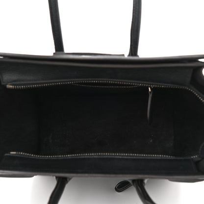 Celine Drummed Calfskin Micro Luggage Black 5 of 11