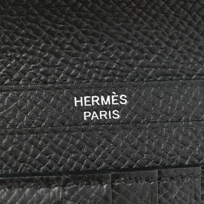 Hermes Epsom Bearn Compact Wallet Black 7 of 10