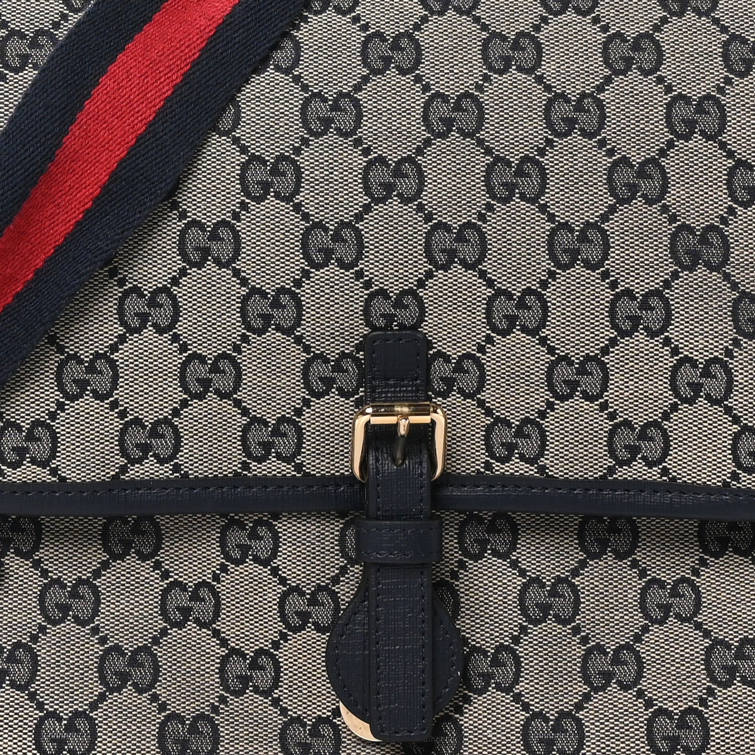 Gucci Monogram Web Childrens Messenger Bag Beige Navy 8 of 10