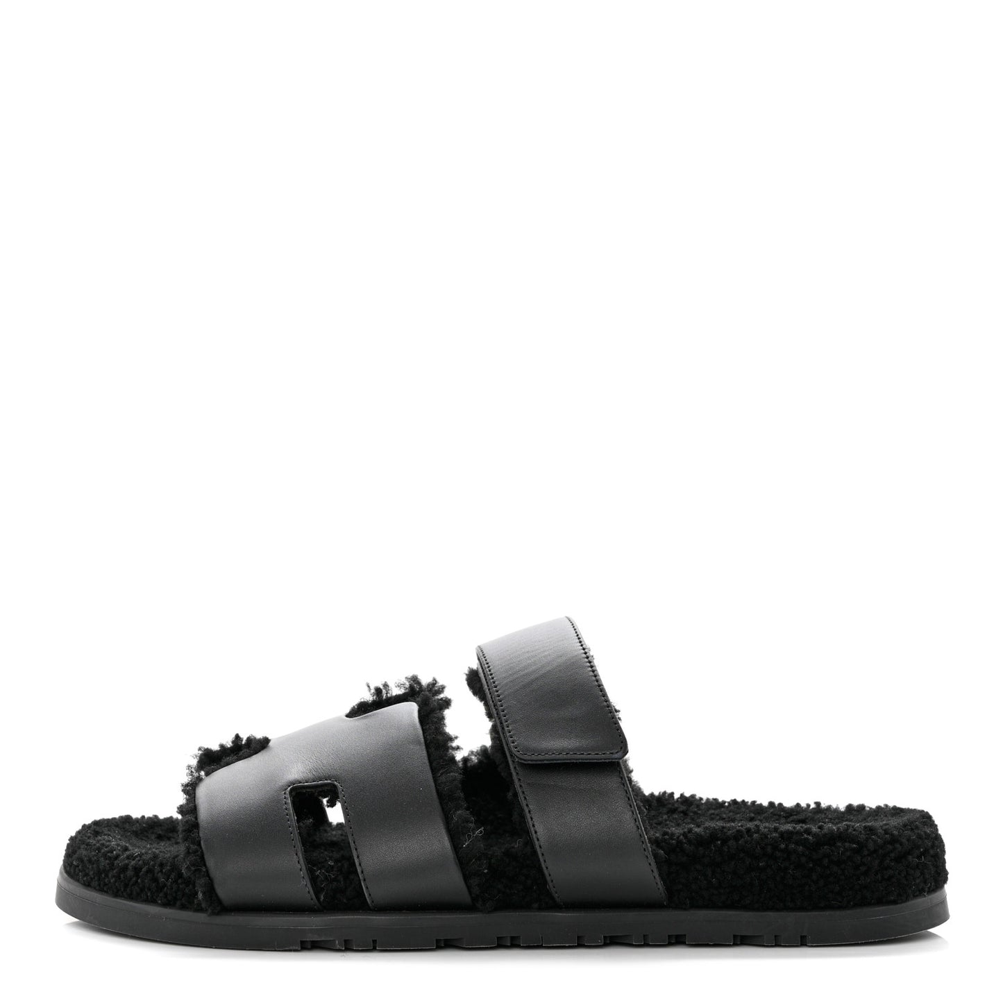 Calfskin Woolskin Mens Chypre Sandals 43 Black