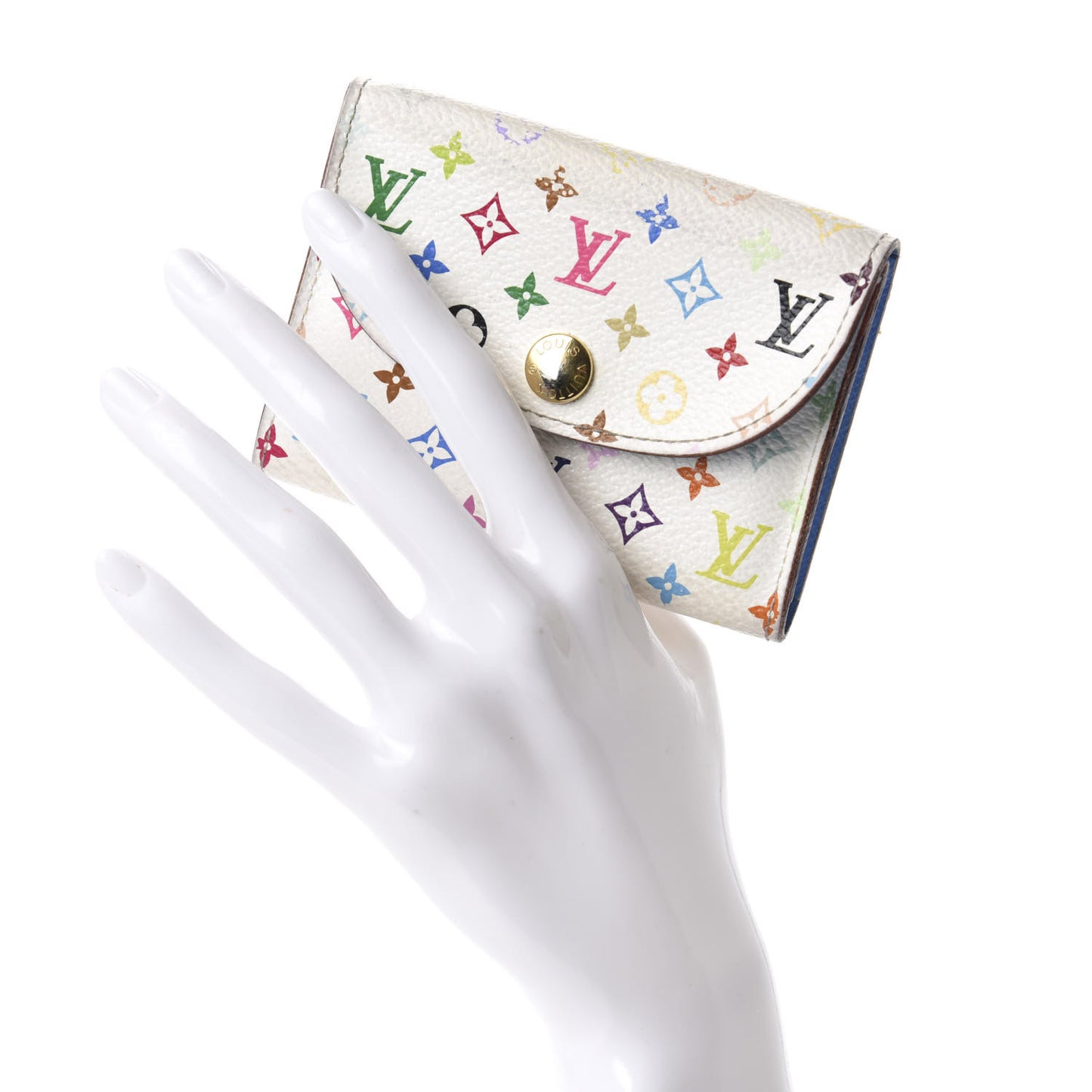 Monogram Multicolor Business Card Holder White Raisin