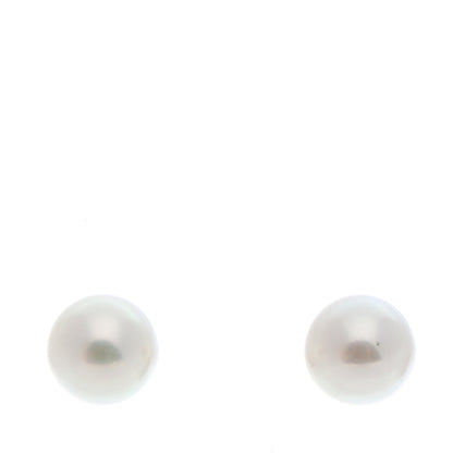 Tiffany 18K Yellow Gold 8mm Pearl Stud Earrings 1 of 6