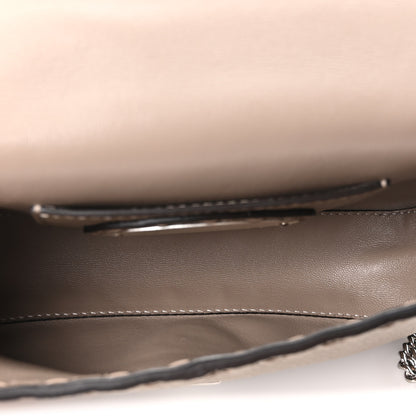 Fendi Cuoio Roma Sellerissima Nappa Sintetica Tape Stitch Mini Baguette Argento 5 of 10