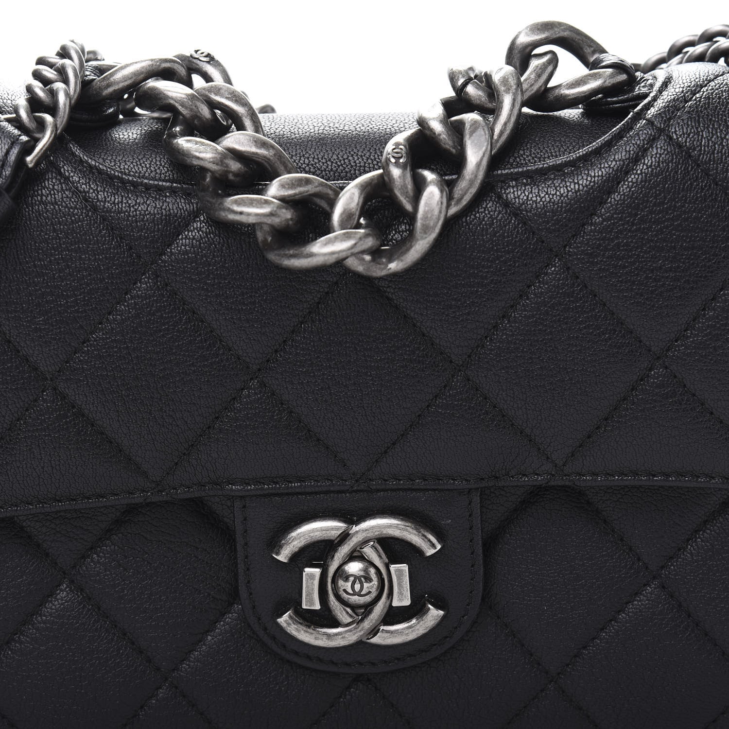 Chanel Goatskin Quilted Medium Perfect Edge Flap Black 10 of 11