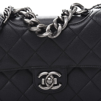 Chanel Goatskin Quilted Medium Perfect Edge Flap Black 10 of 11