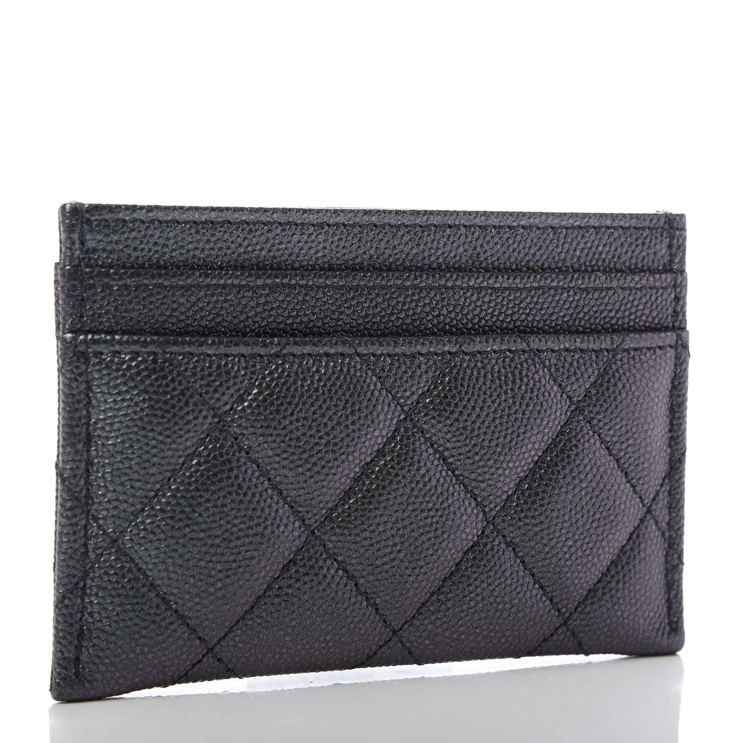 Chanel Iridescent Caviar Quilted Card Holder Black 3 of 9