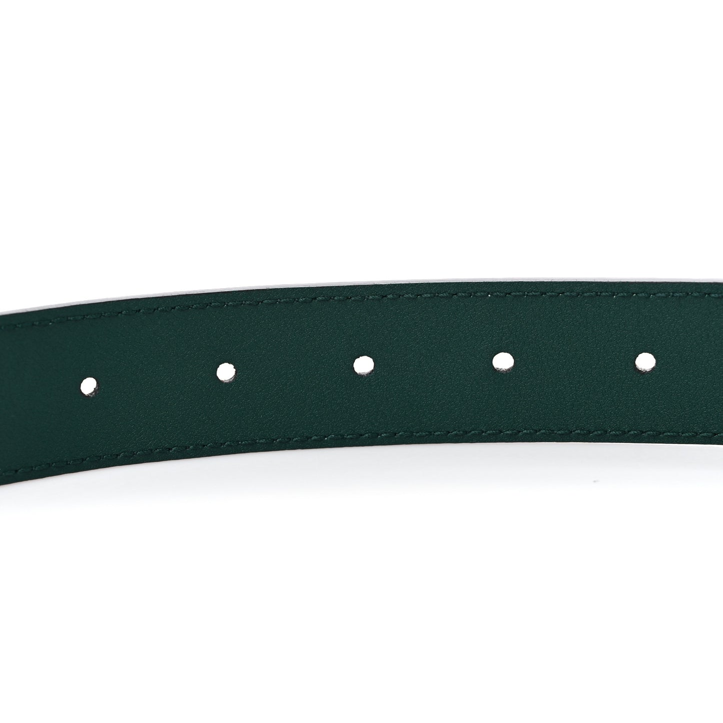 Azalea Calfskin Enamel Monochrome Double G 30mm Belt 90 36 Vintage Green