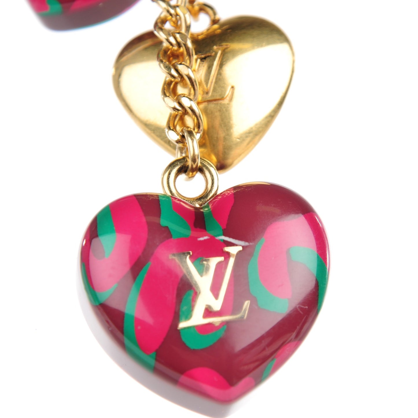 Leopard Heart Bag Charm Key Holder Rouge Fauviste