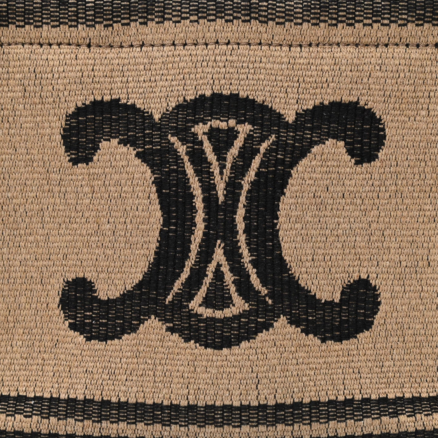 Canvas Calfskin Small Cabas Thais Beige Black
