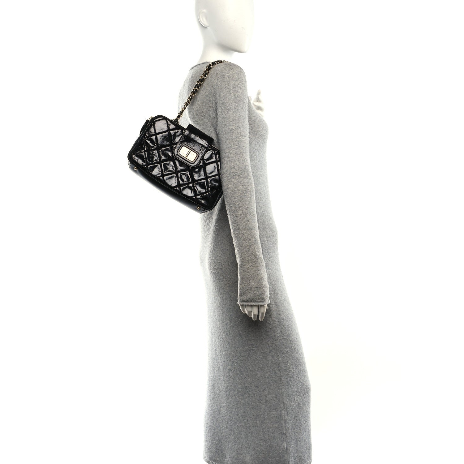 Chanel Glazed Crinkled Lambskin Small Reissue Zip Shopping Tote