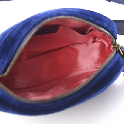 Gucci Velvet Matelasse GG Marmont Belt Bag 75 30 Cobalt Blue 4 of 9