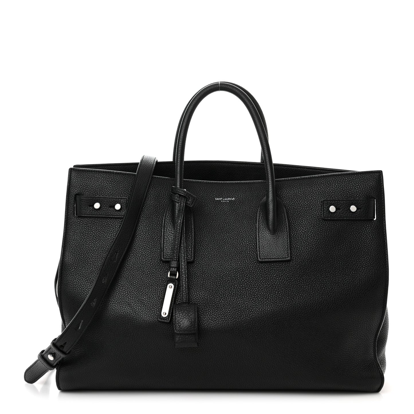 Grained Calfskin Large Thin Sac De Jour Black