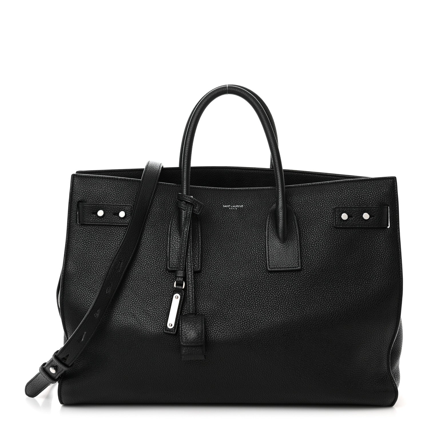 Saint Laurent Grained Calfskin Large Thin Sac De Jour Black 1 of 18