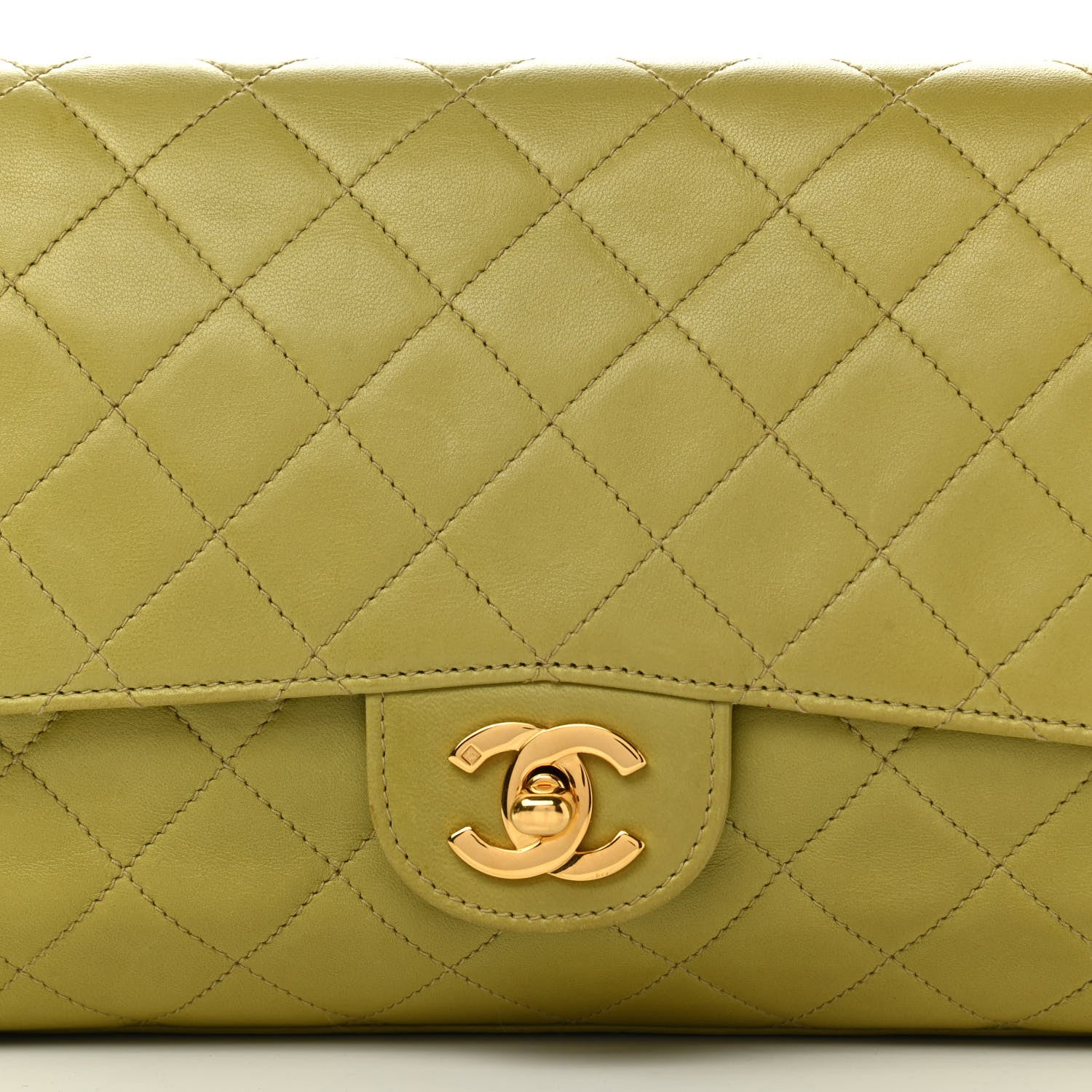 Chanel Lambskin Quilted Flap Clutch Light Green 10 of 15