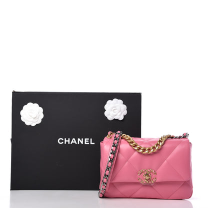 Chanel Lambskin Quilted Medium Chanel 19 Flap Pink 11 of 11