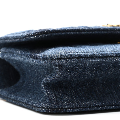 Chanel Denim Quilted Chanel 19 Flap Phone Holder With Chain Blue 9 of 11