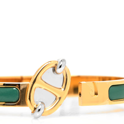 Hermes Enamel Mini Clic Chaine d'Ancre Bracelet Green 4 of 5