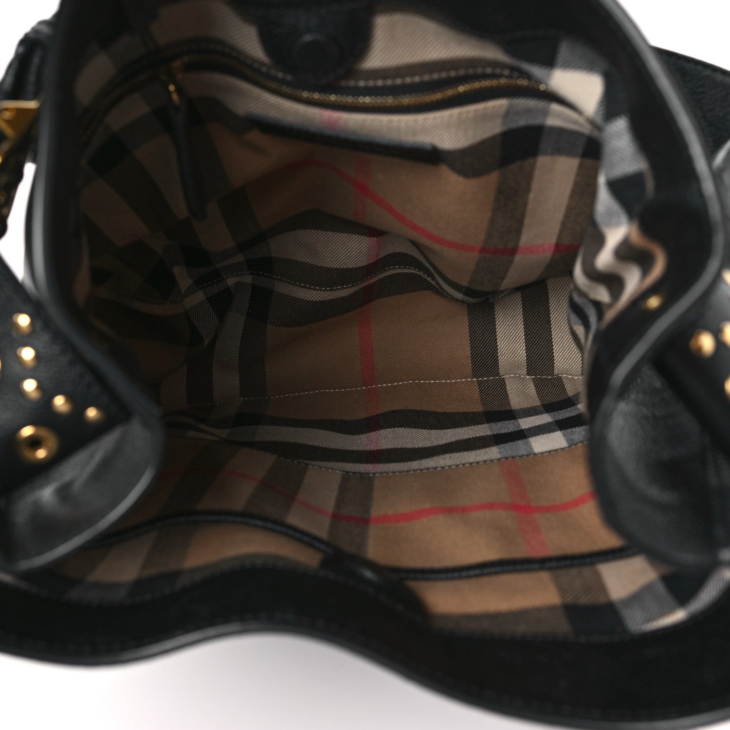 Burberry Soft Grainy Calfskin Small Studded Elmstone Hobo Black 5 of 8