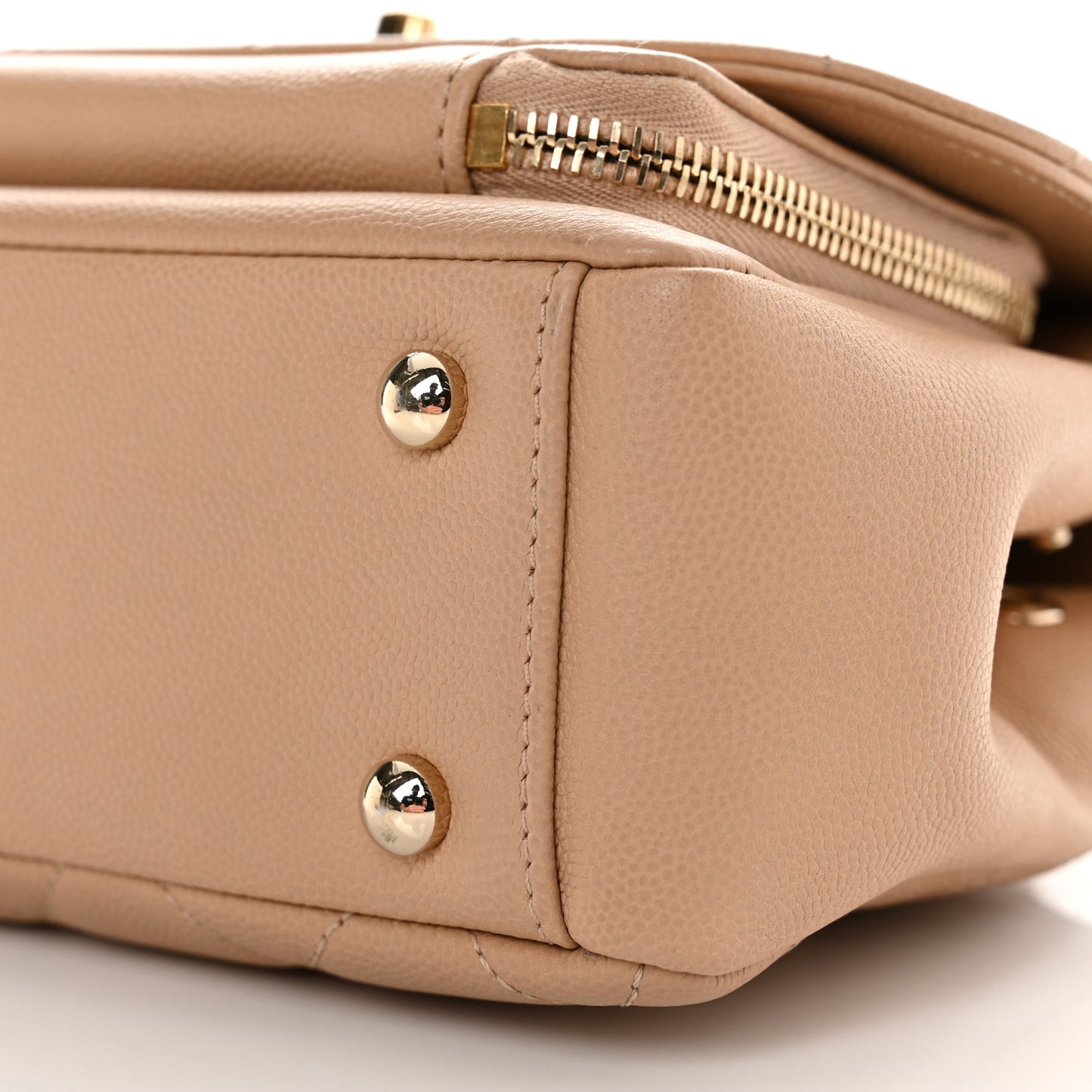 Caviar Quilted Small Business Affinity Flap Beige