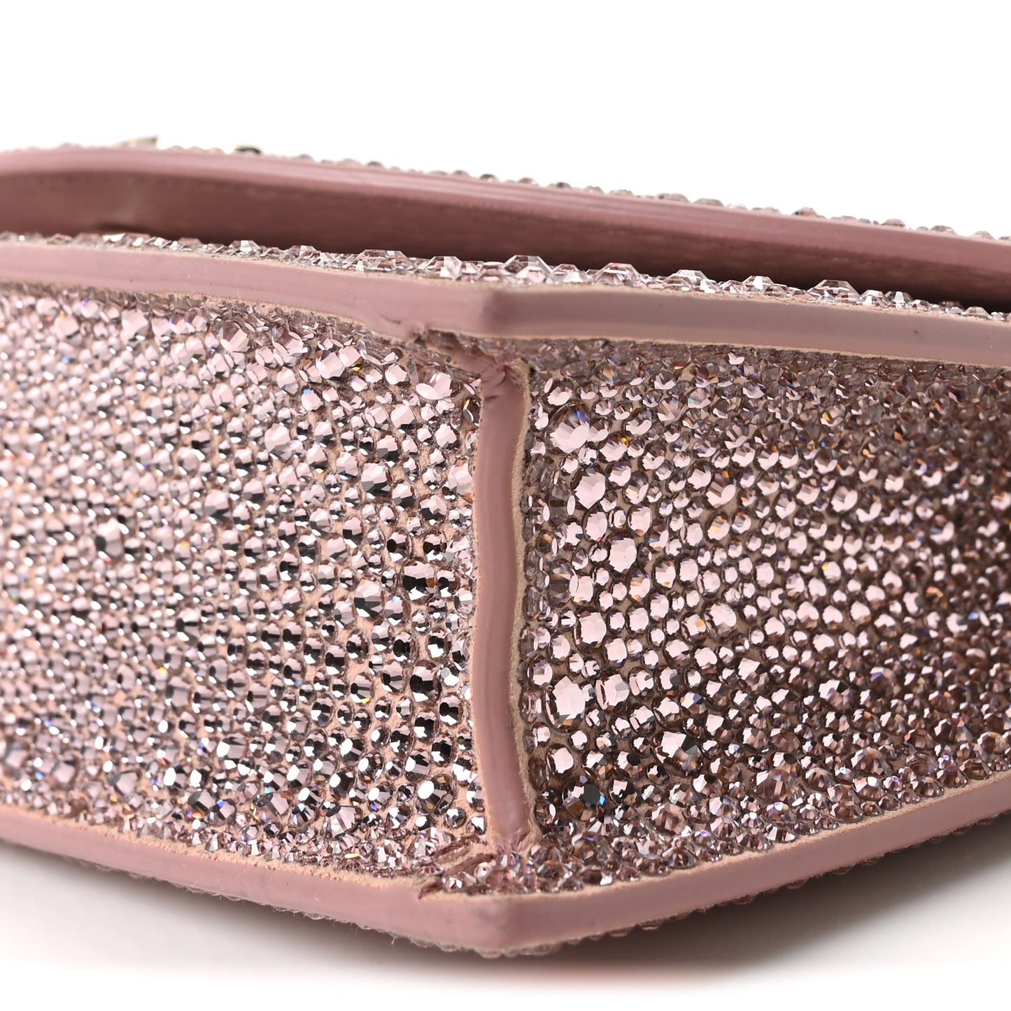 Suede Crystal Strass Loubi54 Crossbody Clutch Pink