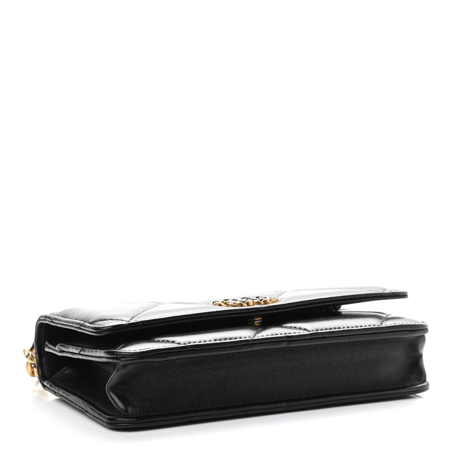 Chanel Lambskin Quilted Chanel 19 Wallet On Chain WOC Black 4 of 10