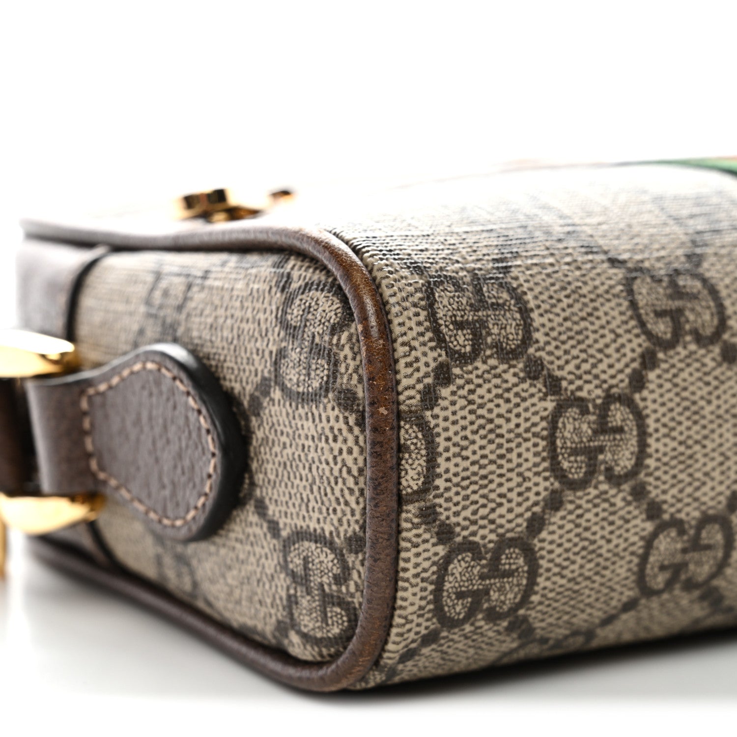 Gucci GG Supreme Monogram Web Mini Ophidia Shoulder Bag Brown 9 of 13