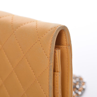 Chanel Lambskin Quilted Wallet on Chain WOC Yellow 10 of 20